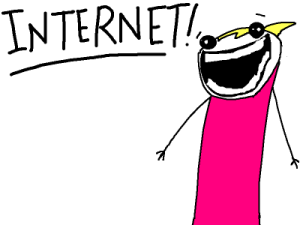 cartoon that says Internet!